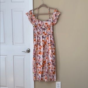 Lucky brand watercolor print ots dress
